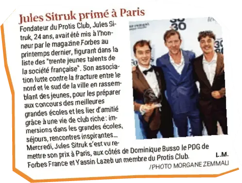 '30 Under 30 du magazine Forbes'