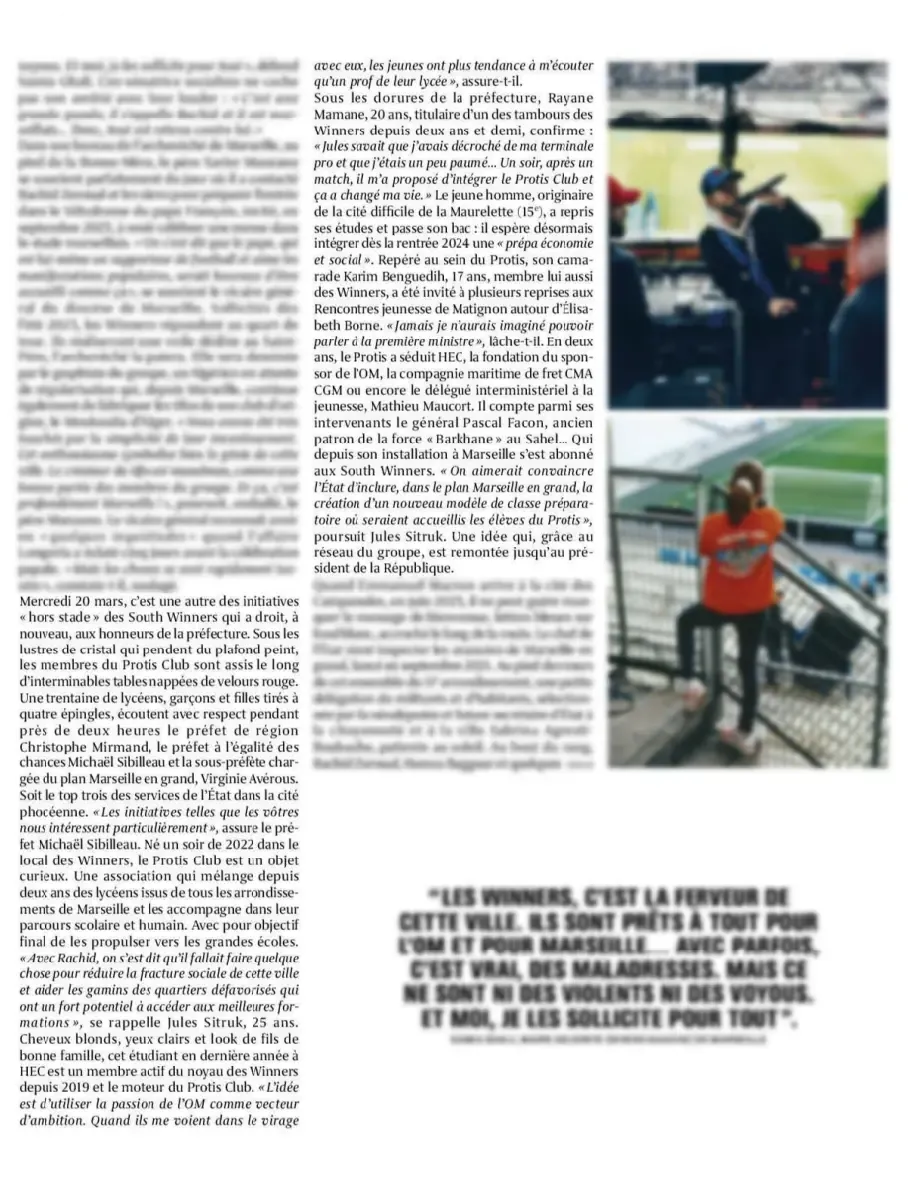 'le Protis Club dans le magazine du Monde'